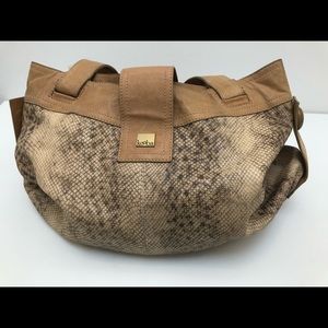 Kooba python print leather handbag